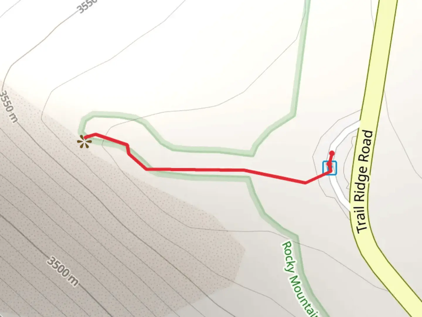 An image depicting the trail Trail Ridge Road and its surrounding area.