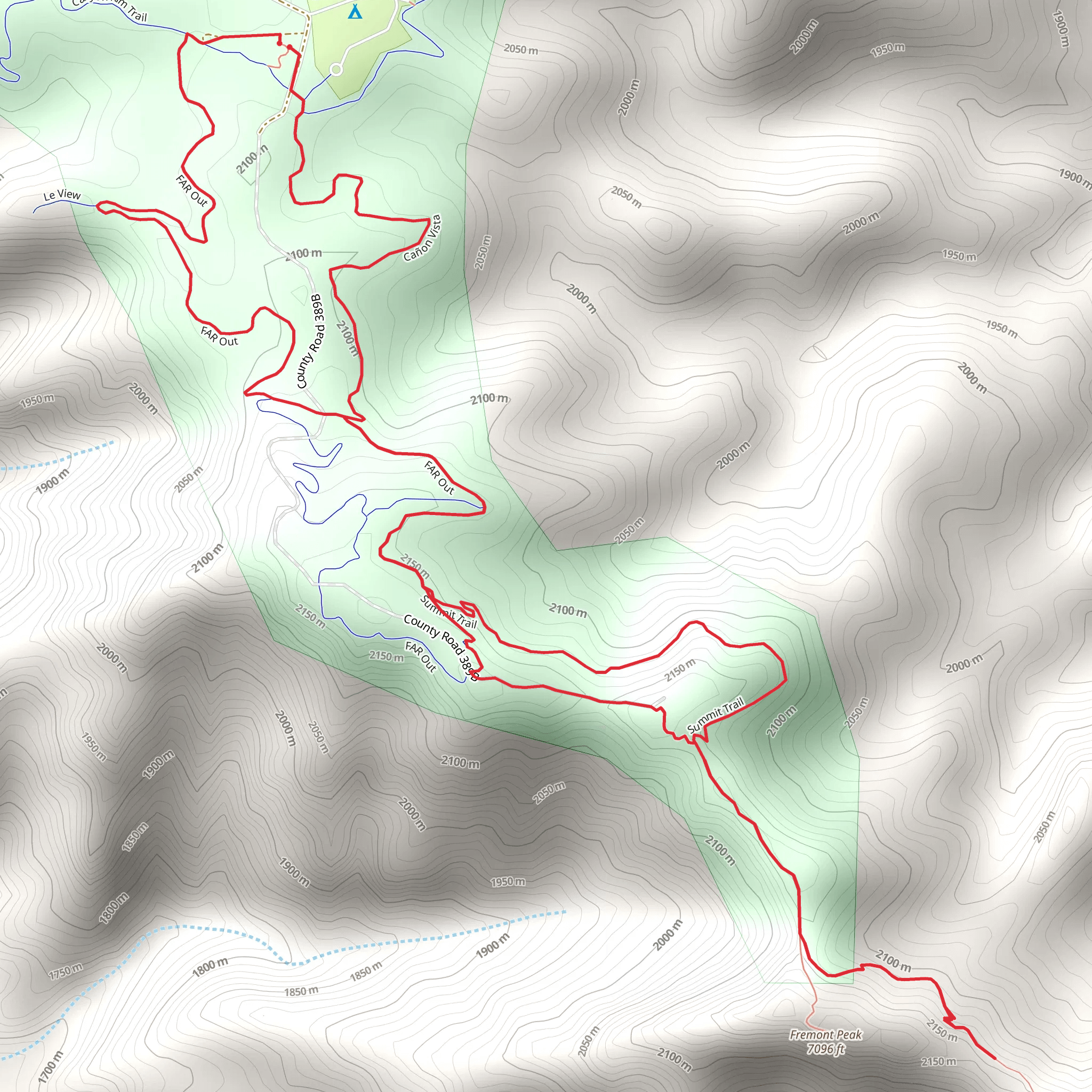 Far Out, Canyon Vista and Summit Loop Trail mobile static map