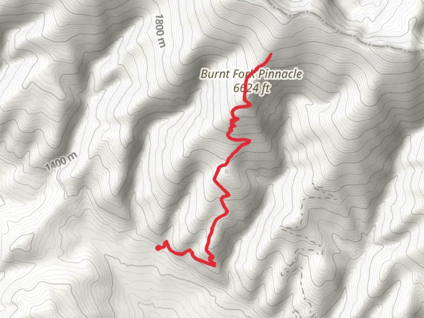 An image depicting the trail Burnt Fork Pinnacle Trail and its surrounding area.