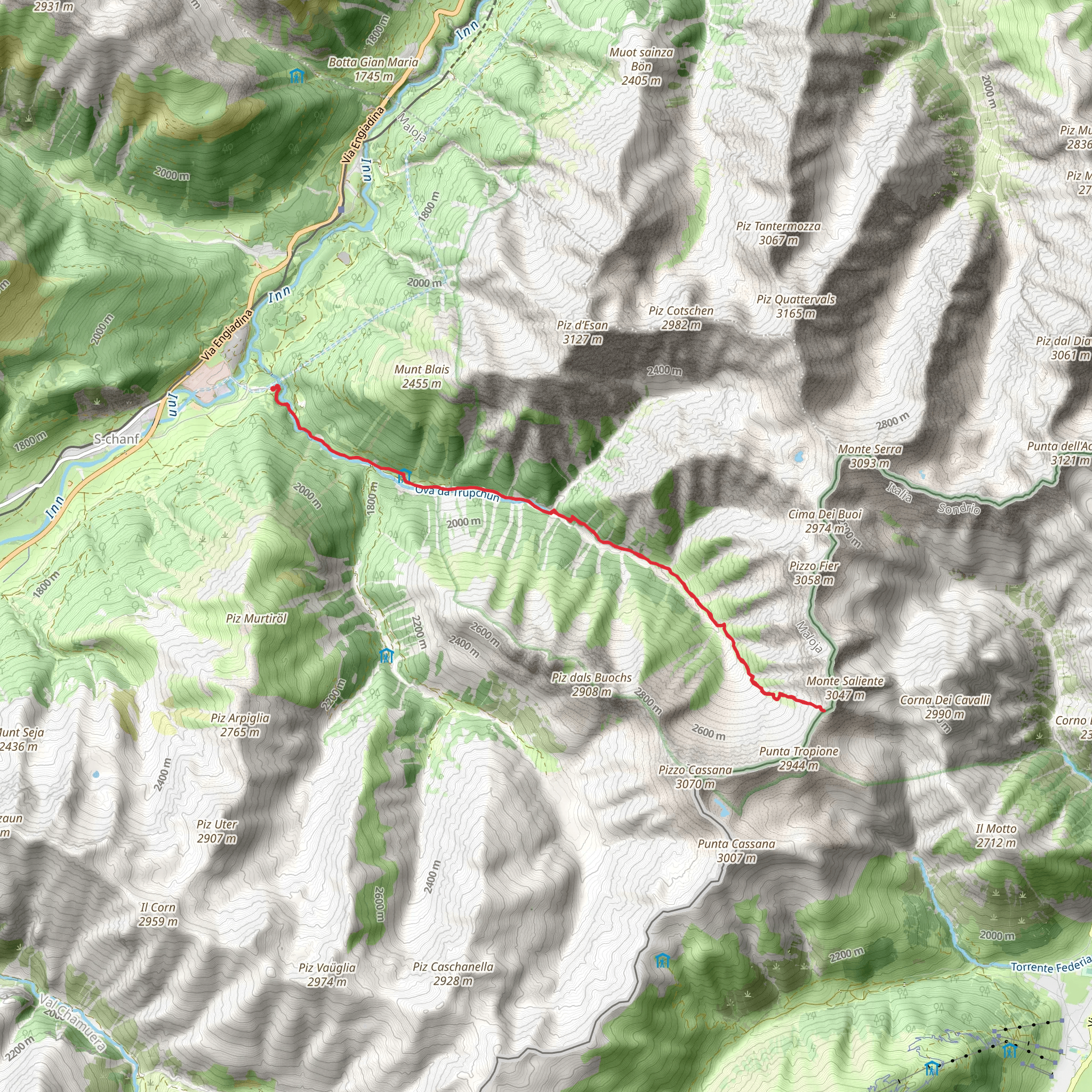 Fuorcla Trupchun via Senda Val Trupchun mobile static map