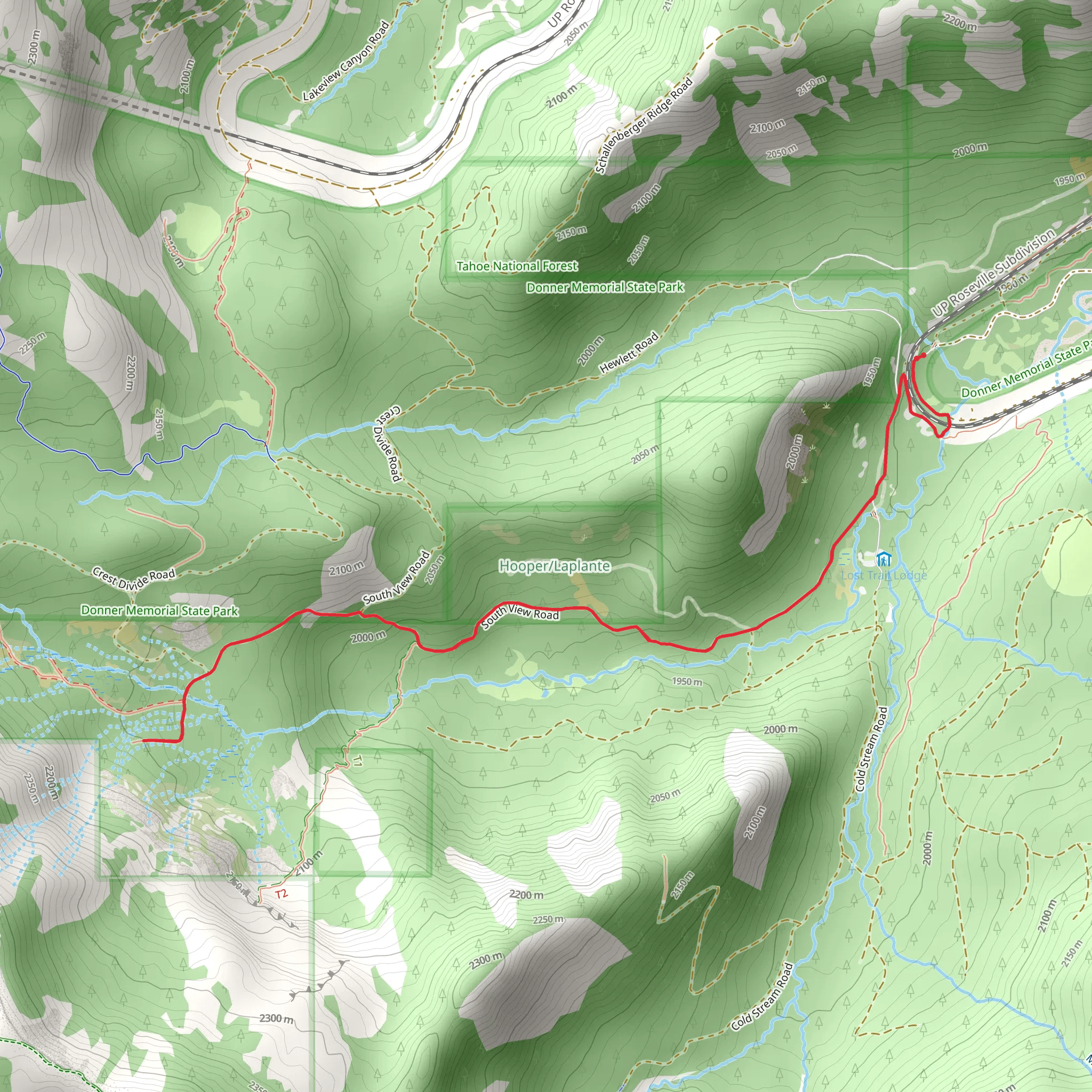 South View Road Out and Back mobile static map