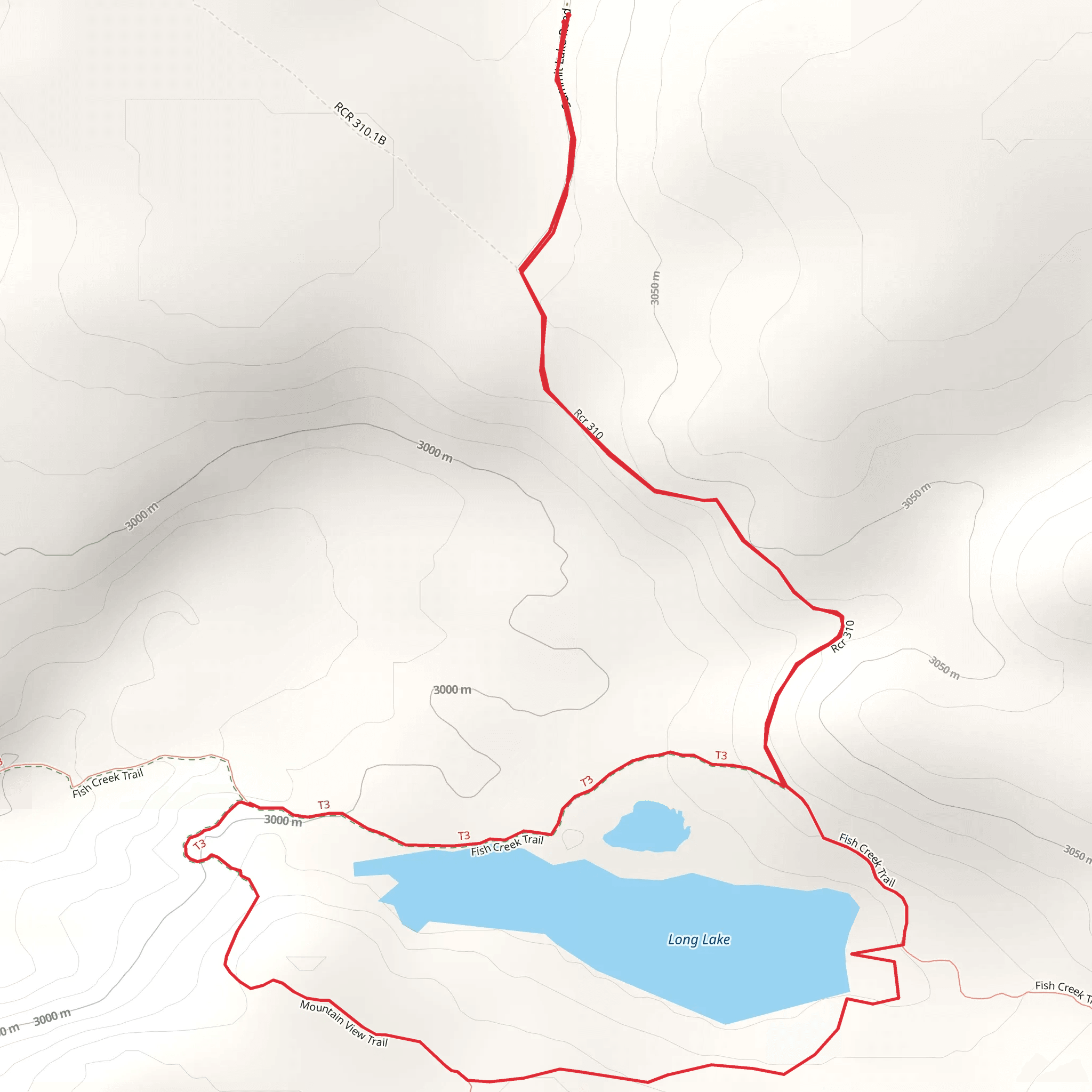 Long Lake Loop via Fish Creek Trail mobile static map