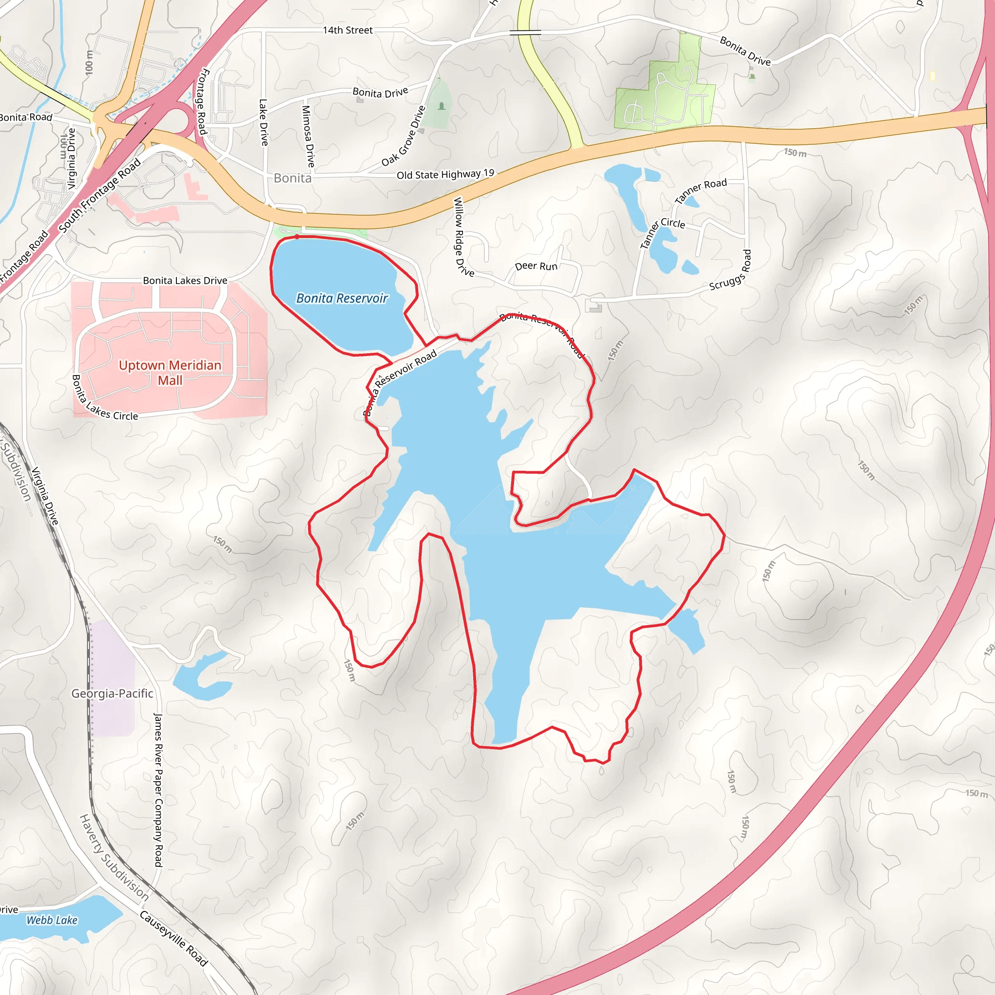 Bonita Reservoir Loop mobile static map