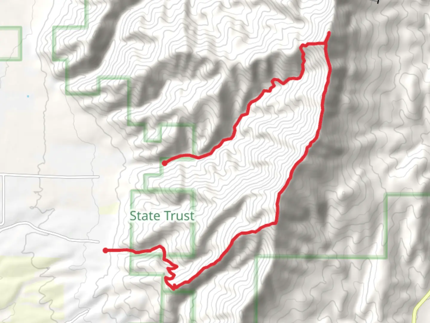 An image depicting the trail Middle Cottonwood Trail and Sypes Canyon Trail and its surrounding area.