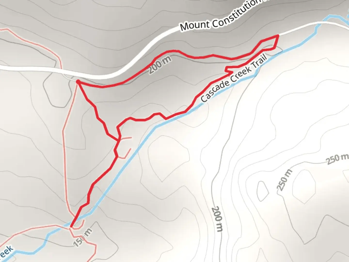 An image depicting the trail Cascade Creek Loop and its surrounding area.