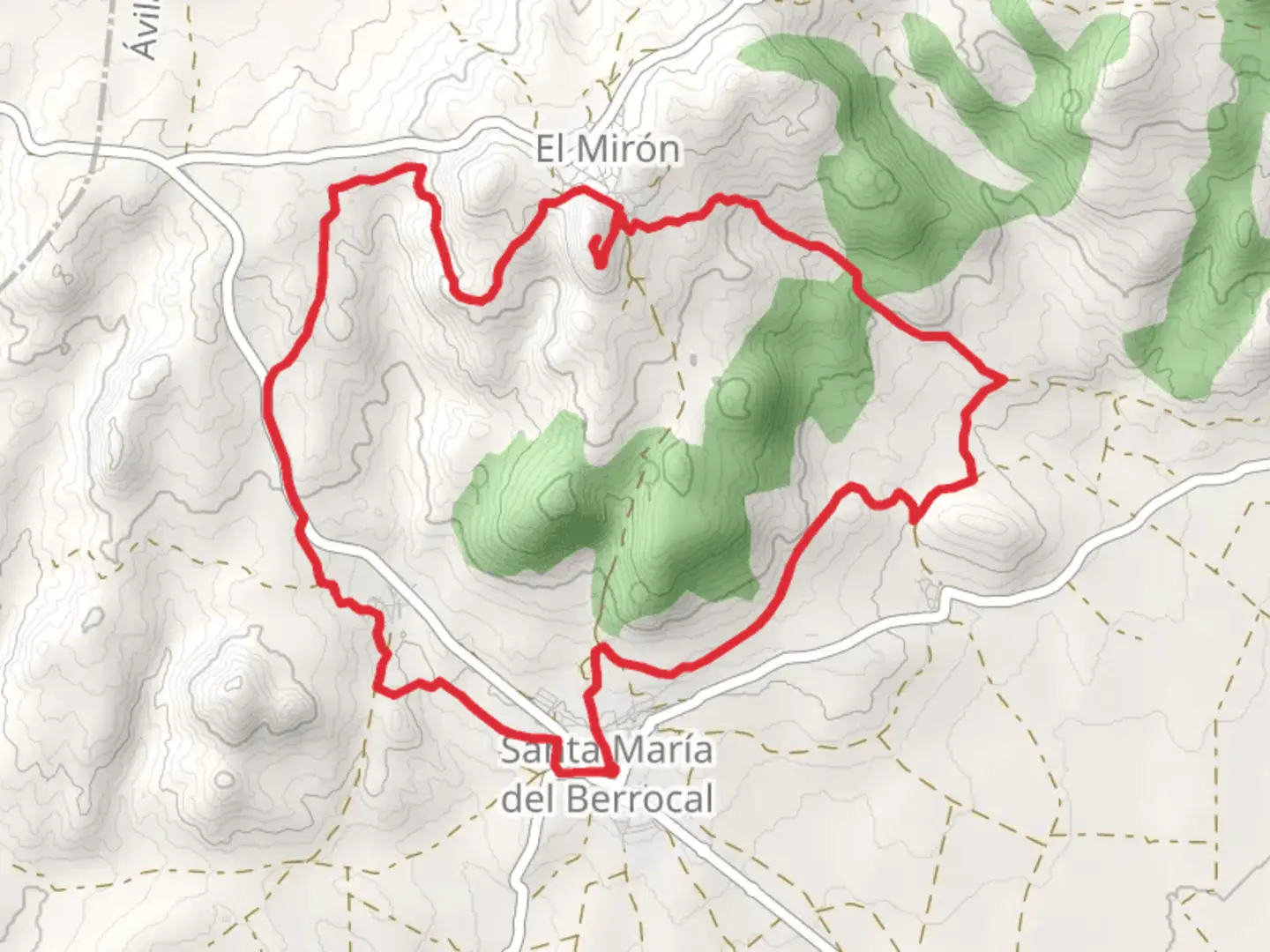 An image depicting the trail Route of the Lavaderos and its surrounding area.