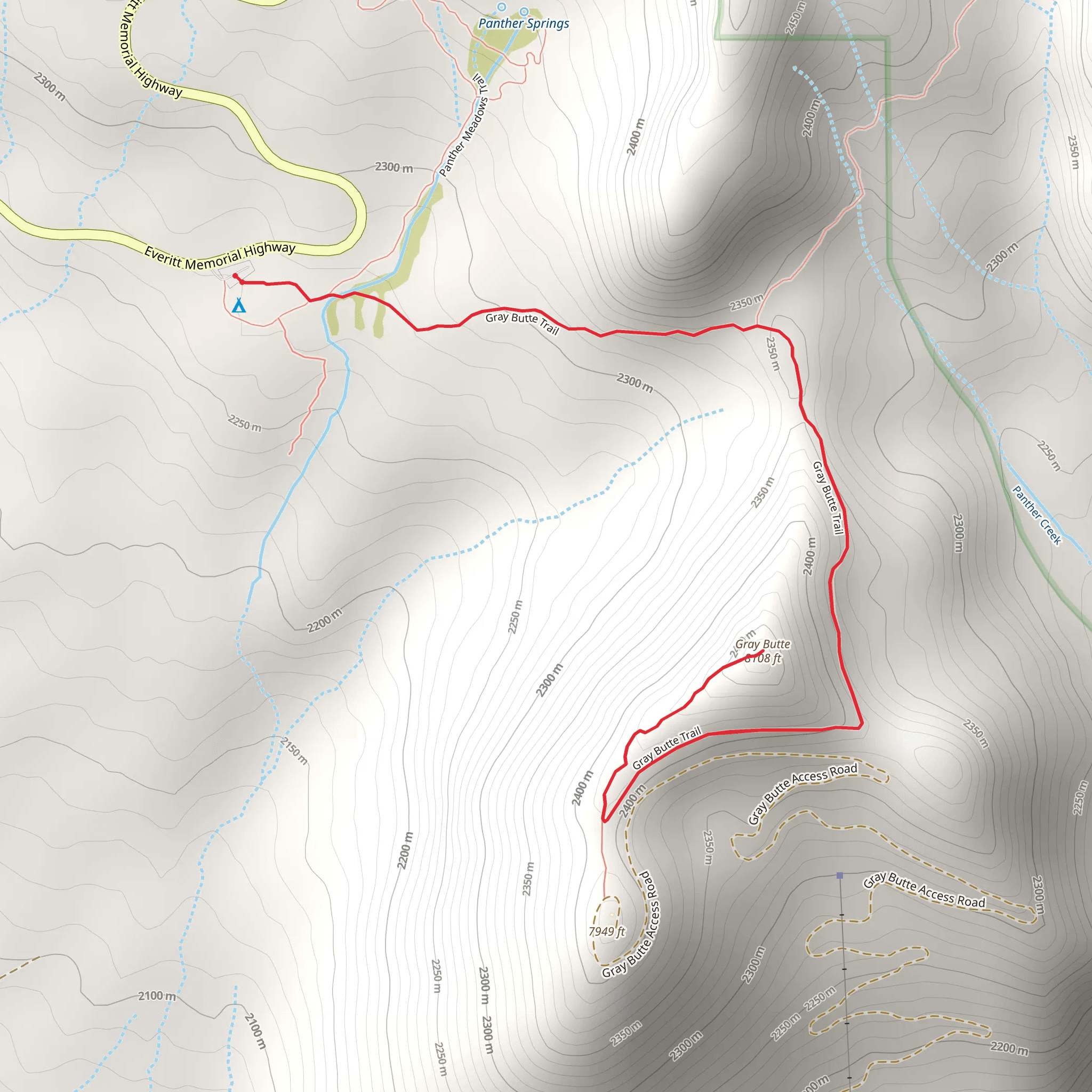Gray Butte Trail mobile static map