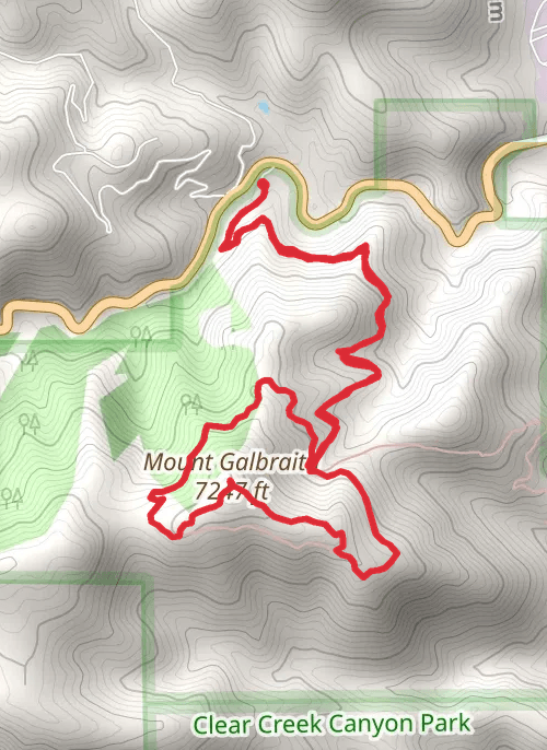 Hike on Cedar Gulch, Mount Galbraith Loop and Nightbird Gulch Trail mobile static map