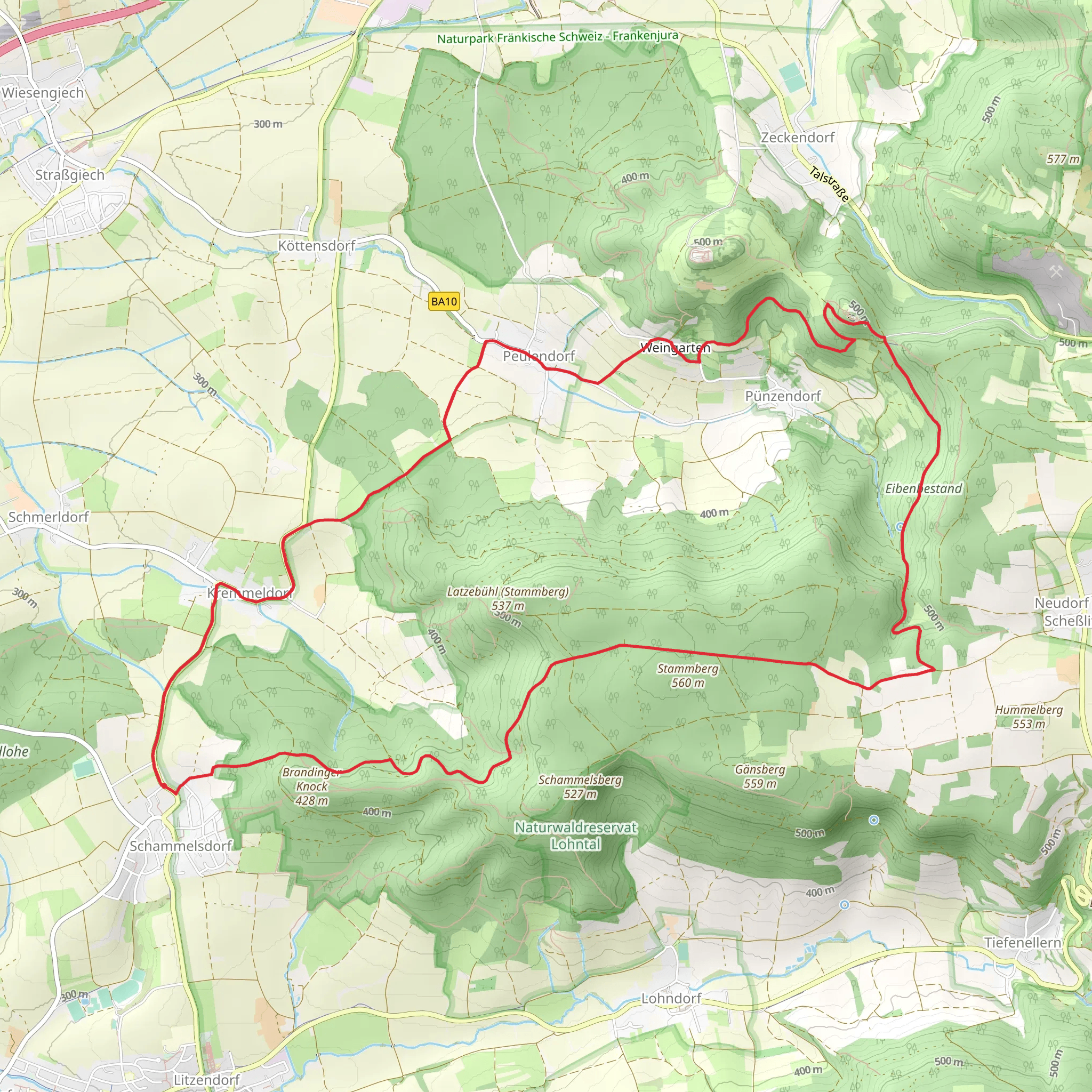 Shammelsdorf to Punzendorf Loop mobile static map