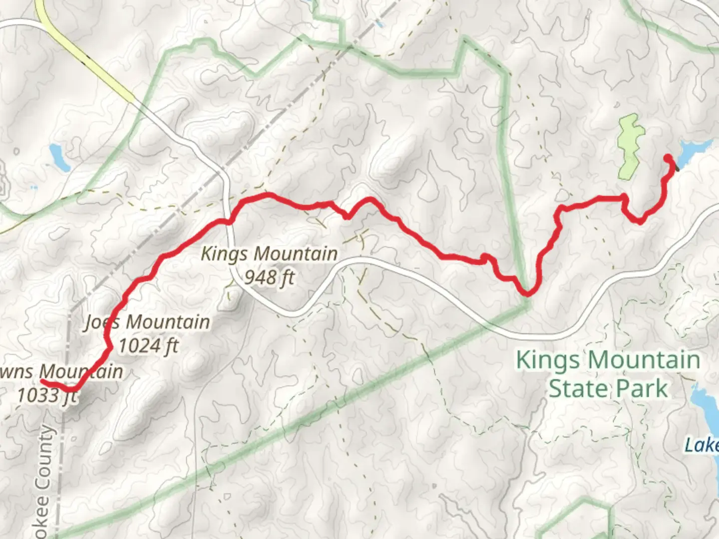 An image depicting the trail Lake Crawford and Browns Mountain Browns Mountain Trail and its surrounding area.