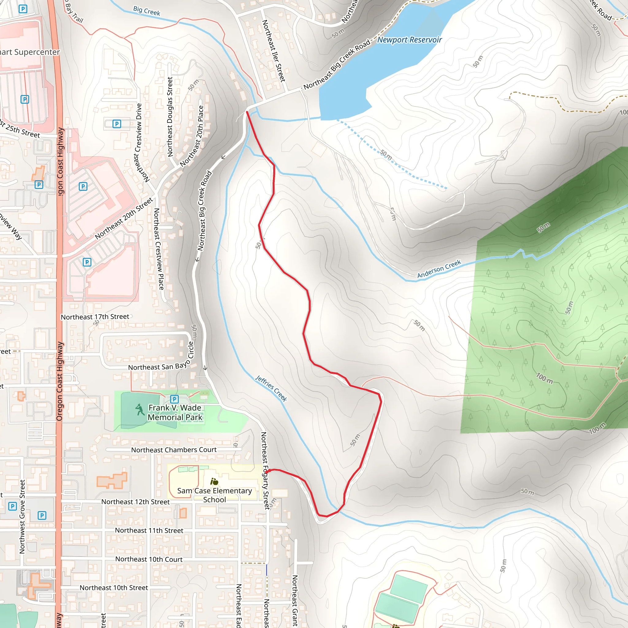 Big Creek, Jeffries Creek and Anderson Creek mobile static map