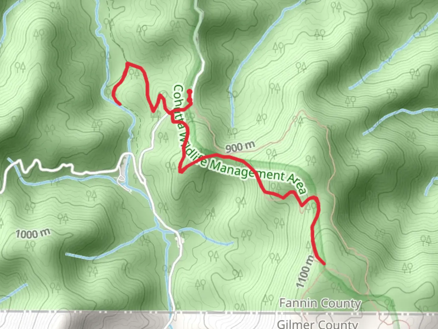 An image depicting the trail South Fork Jacks River via Benton MacKaye Trail and its surrounding area.