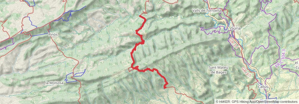 GR 3 Central Path of Catalonia stage 35 Map