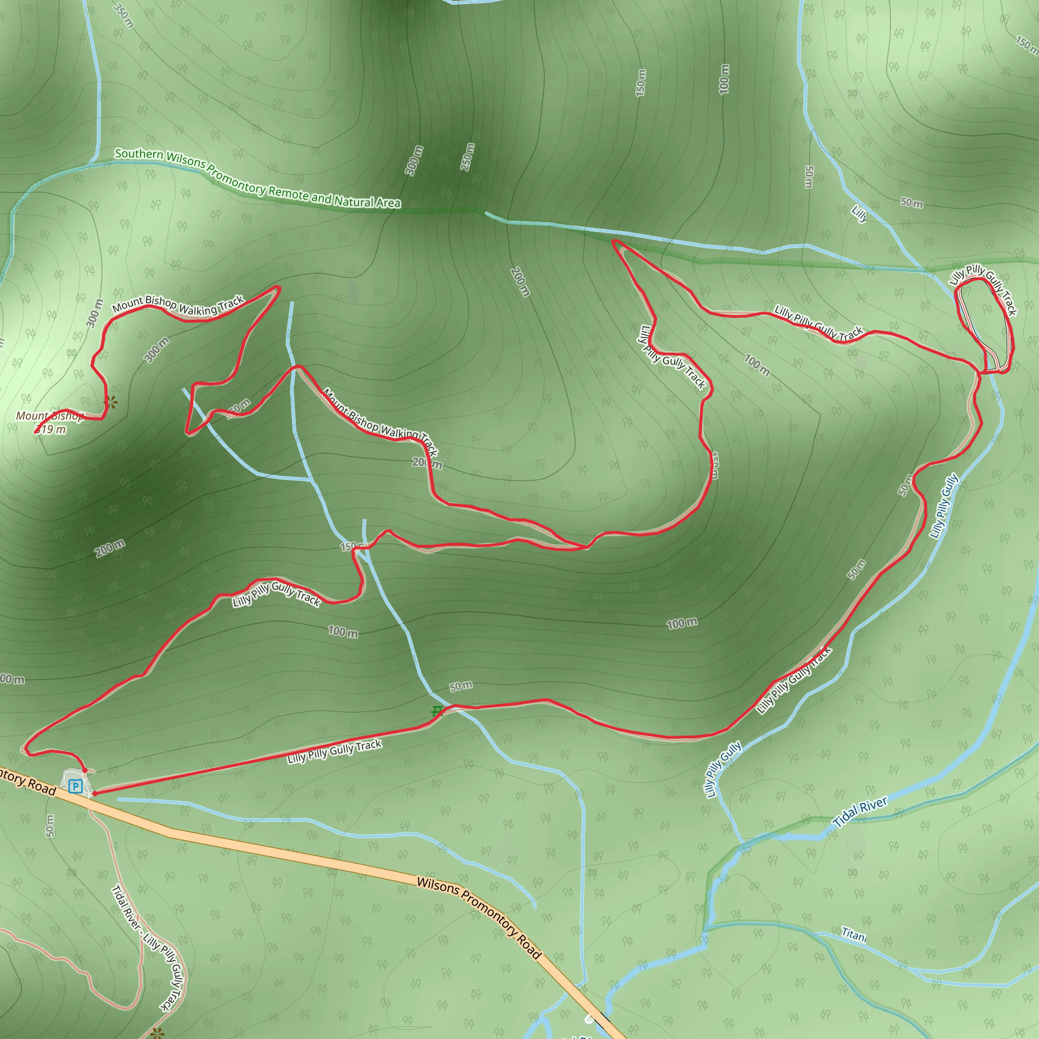 Mount Bishop Lilly Pilly Gully Trail mobile static map