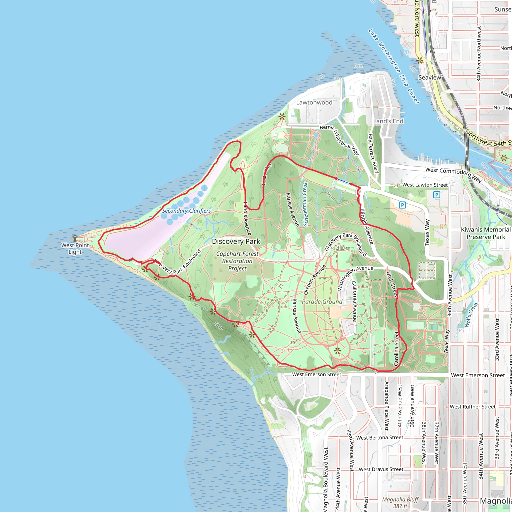 Texas Way and South Beach Trail mobile static map