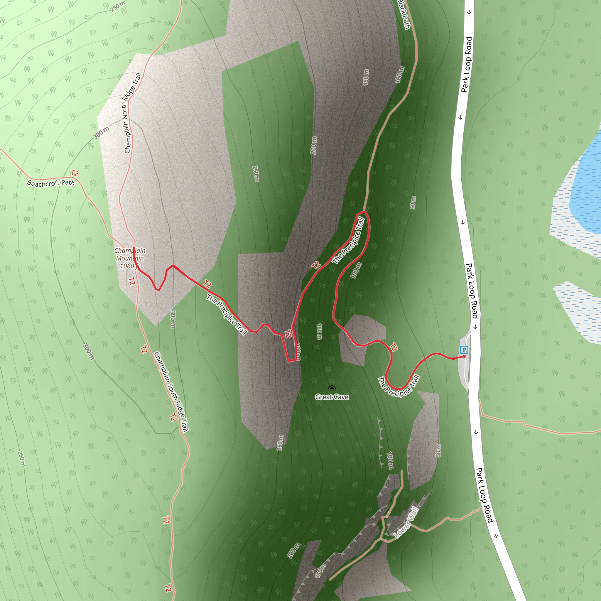 Precipice Trail mobile static map
