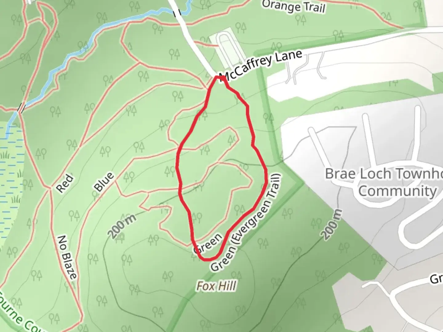 An image depicting the trail Evergreen Loop Trail and its surrounding area.