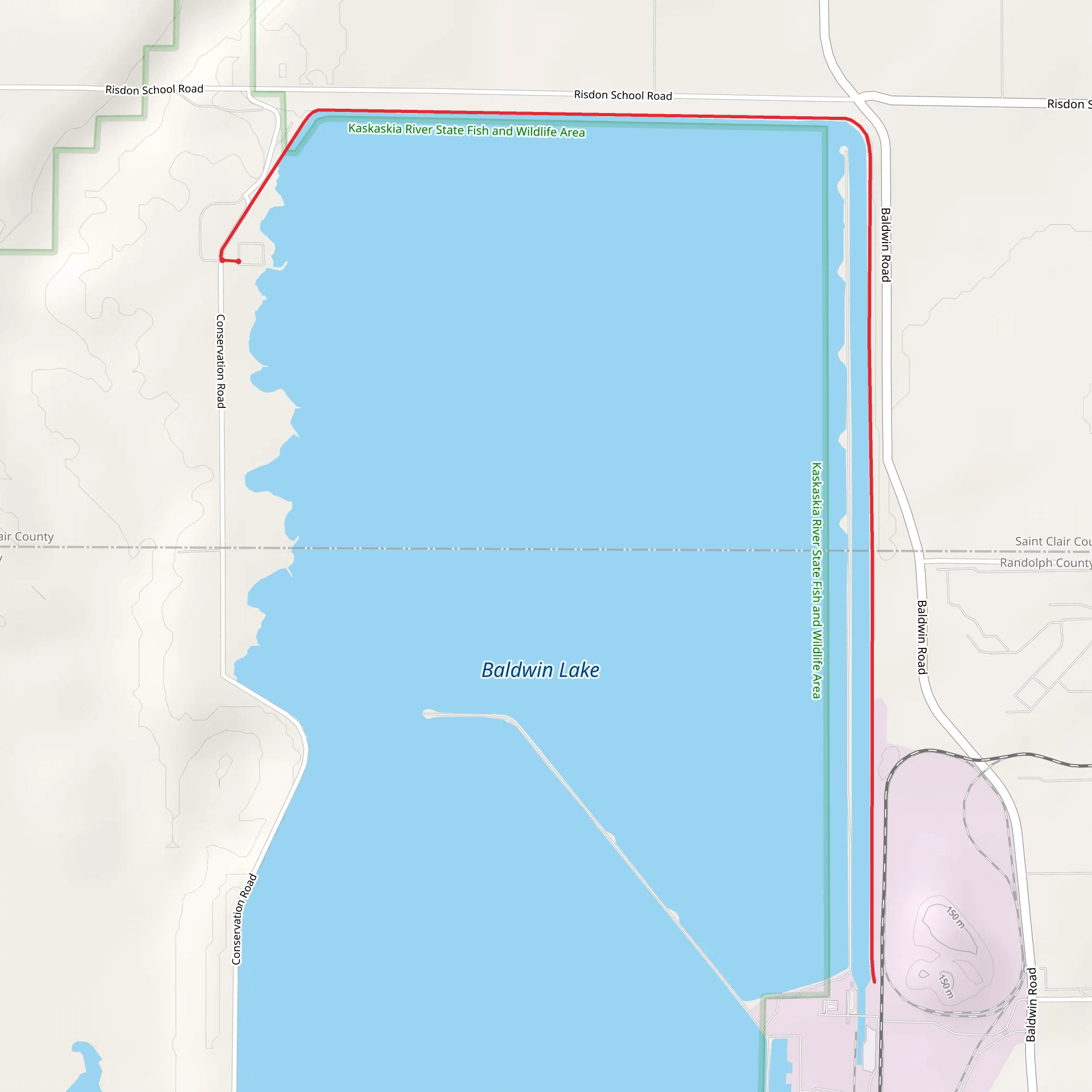 Walk along Baldwin Lake Shore - North mobile static map