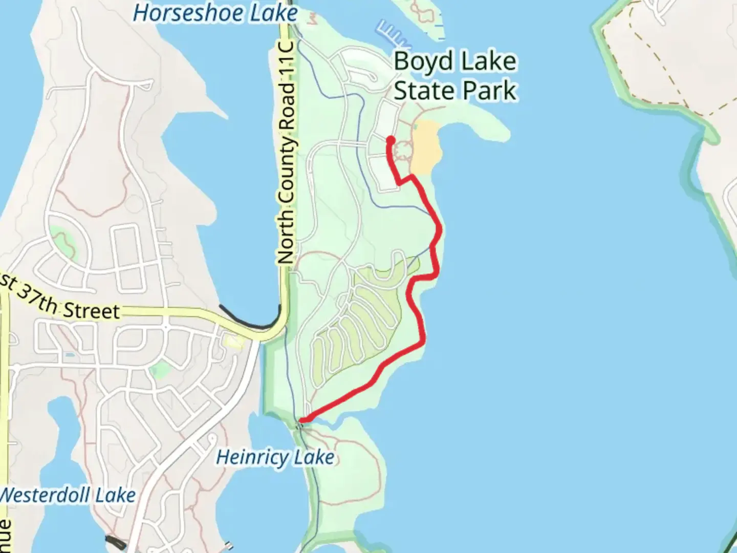 An image depicting the trail Boyd Lake Trail and its surrounding area.