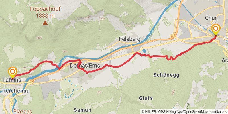 Camino Müstair-Geneva via Interlaken stage 9 Map