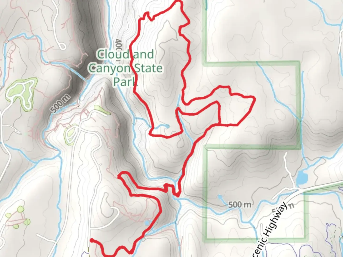 An image depicting the trail Bear Creek Backcountry Loop Trail and its surrounding area.