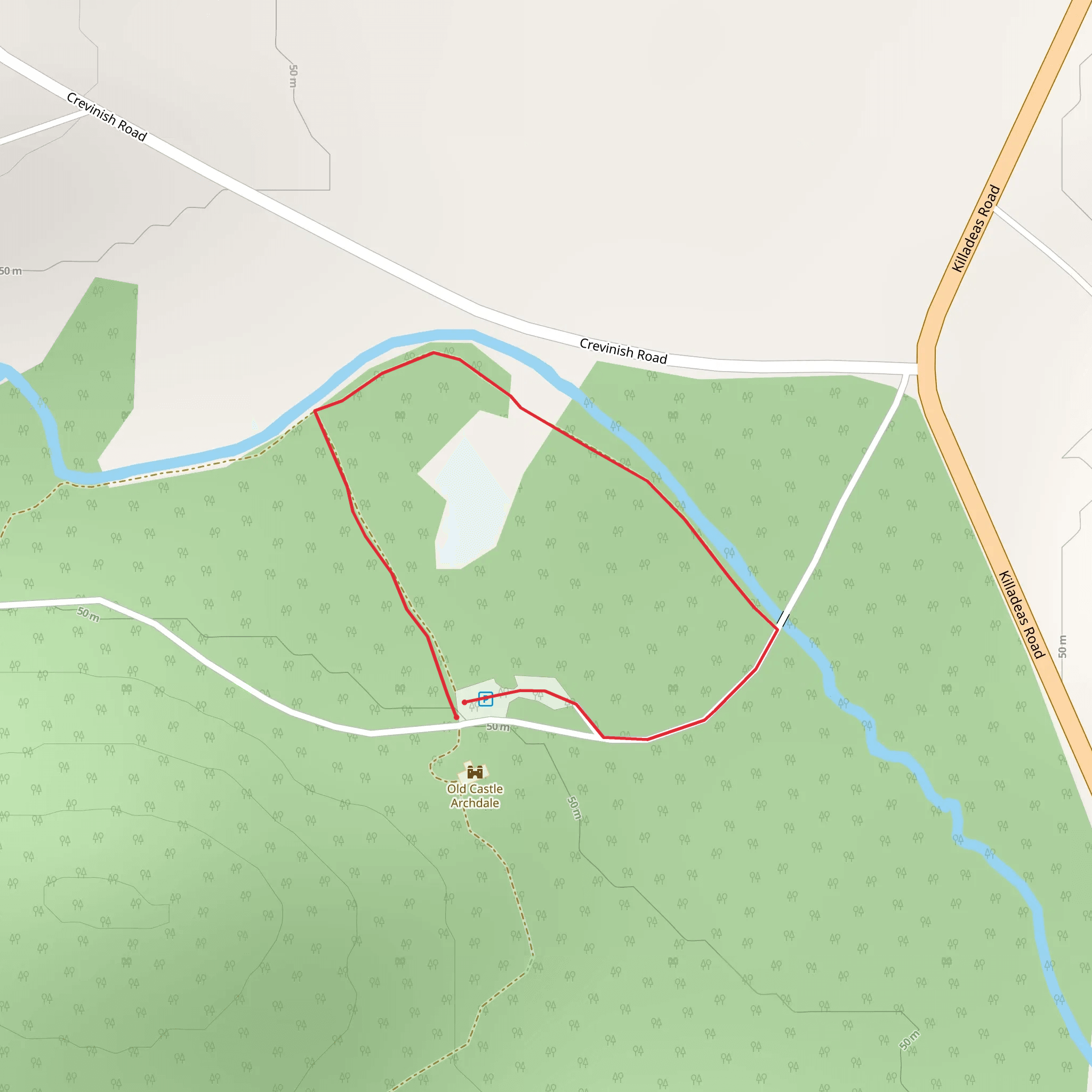 Castle Archdale Forest Woodland Riverside Walk mobile static map