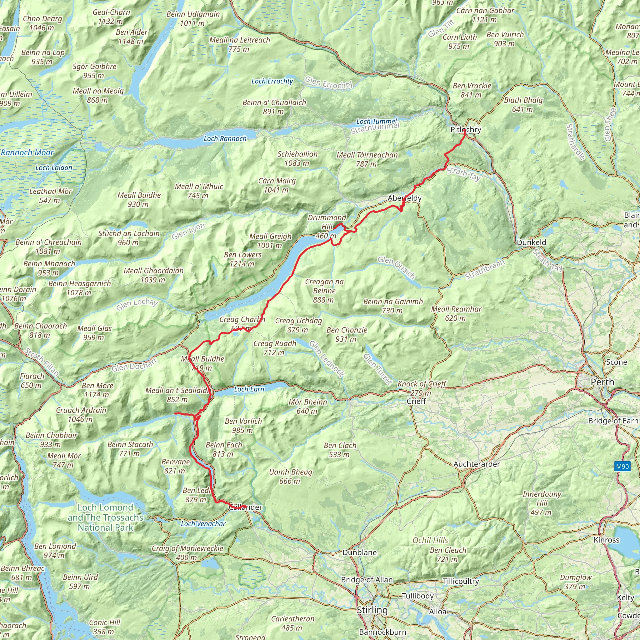 Rob Roy Way 5-Day Challenging Tour (Hillwalk Tours) mobile static map