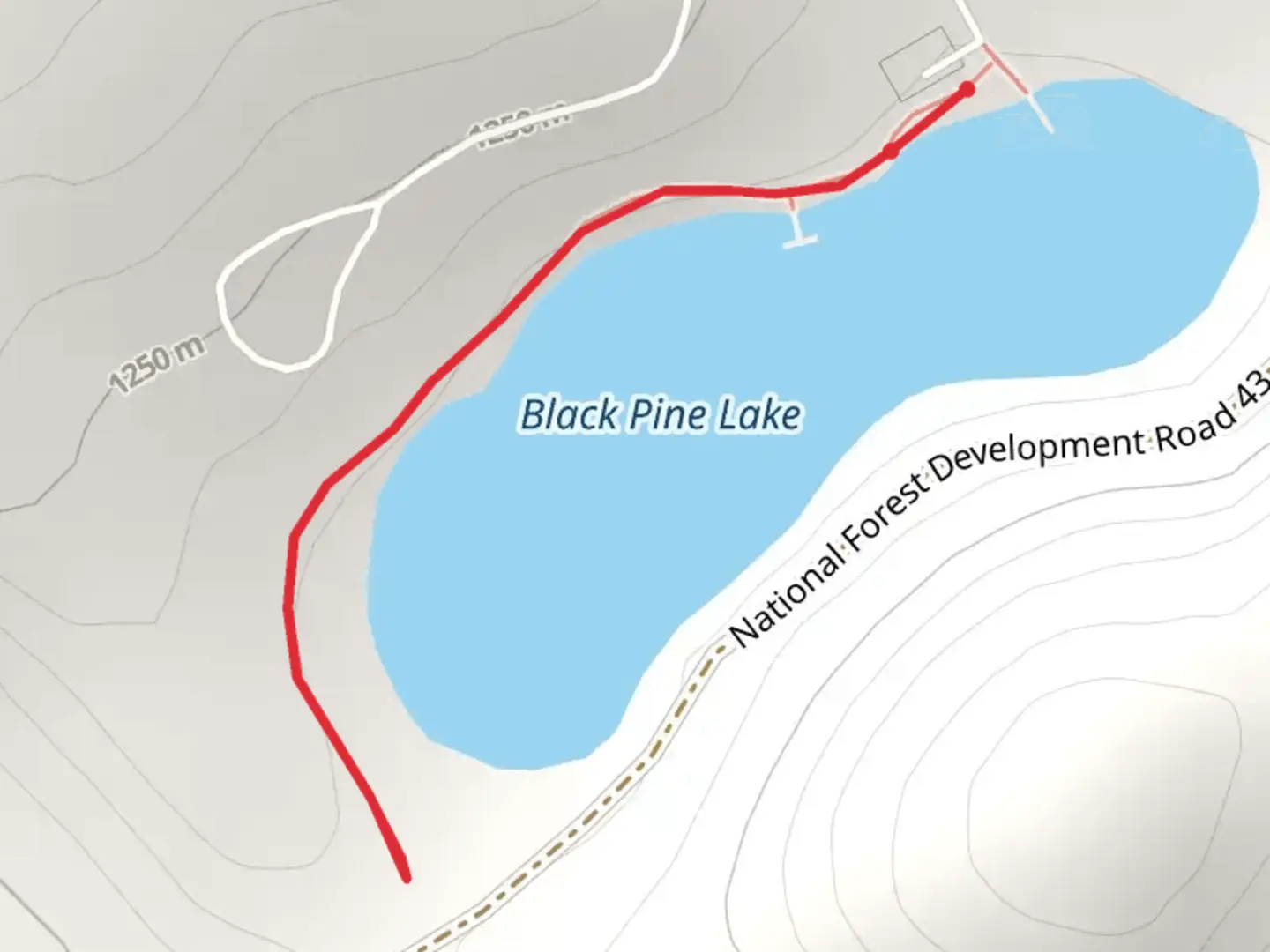 An image depicting the trail Blackpine Lake Trail and its surrounding area.