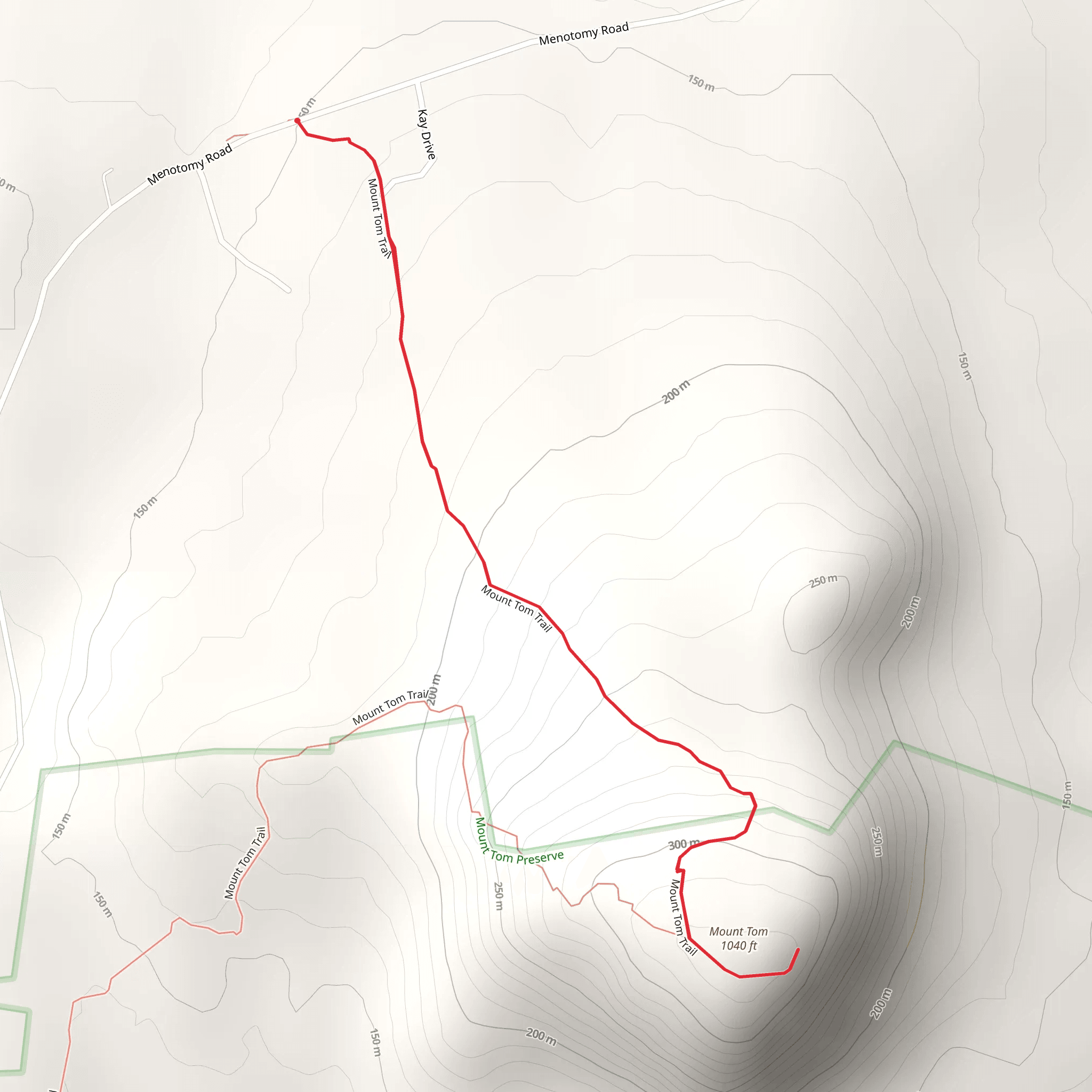 Mount Tom Trail via Menotomy Road mobile static map