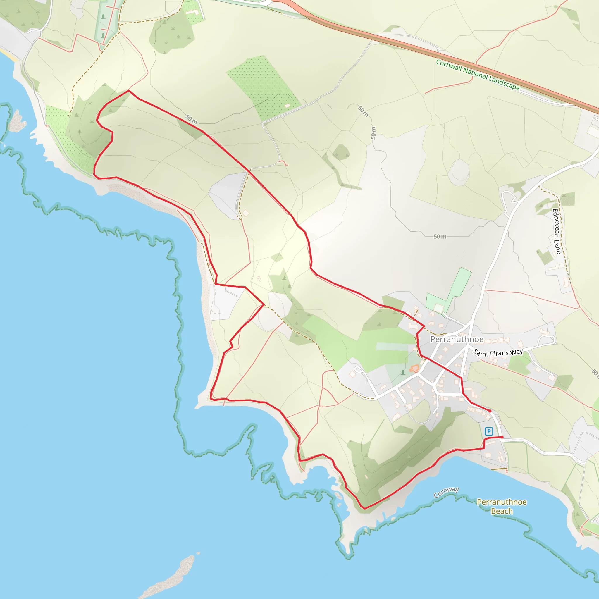 Perranuthnoe Walk mobile static map