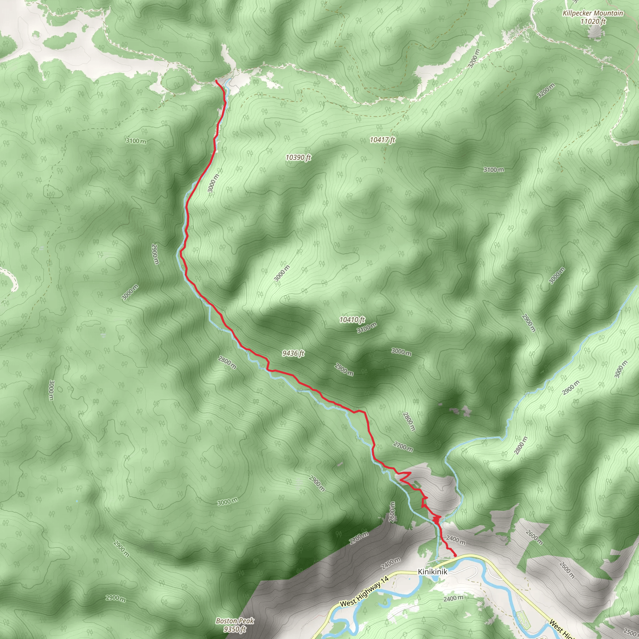 Roaring Creek Trail from Poudre Canyon Highway mobile static map