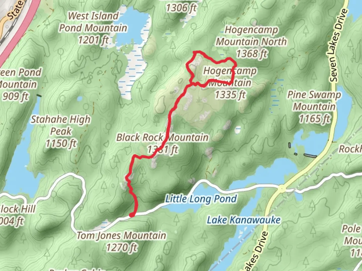 An image depicting the trail Surebridge Mountain and Hogencamp Mountain Trail and its surrounding area.
