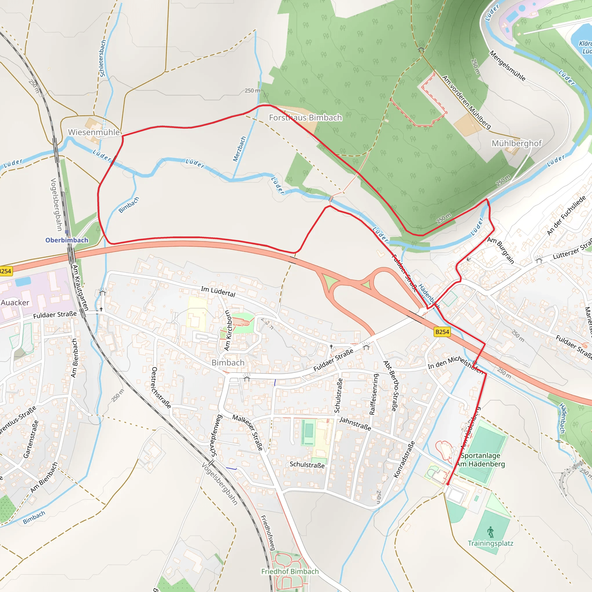 Forsthaus Bimbach Loop via Am Hädenberg mobile static map