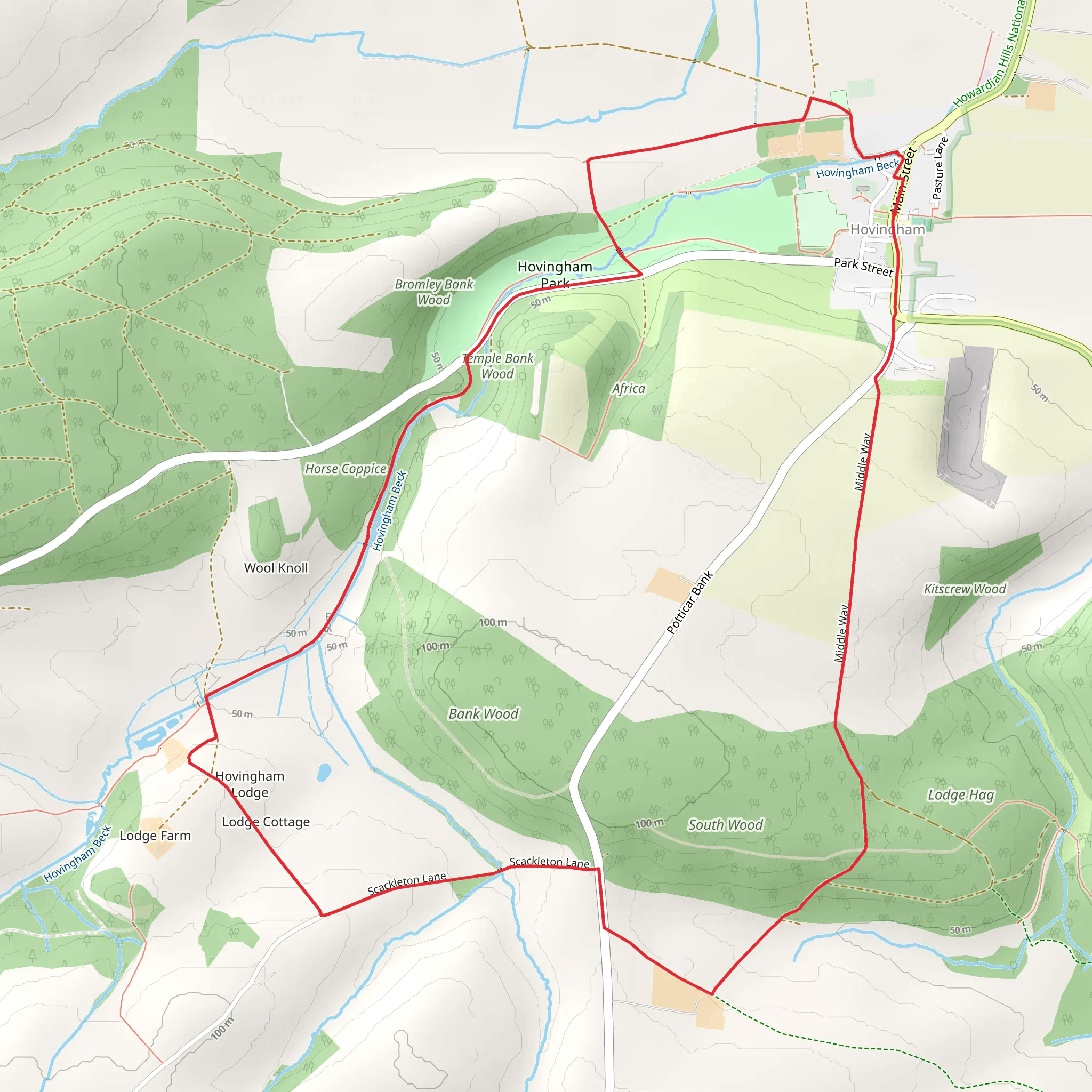 Hovingham Loop mobile static map