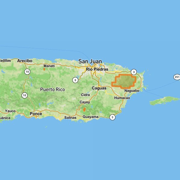 El Yunque National Forest mobile static map