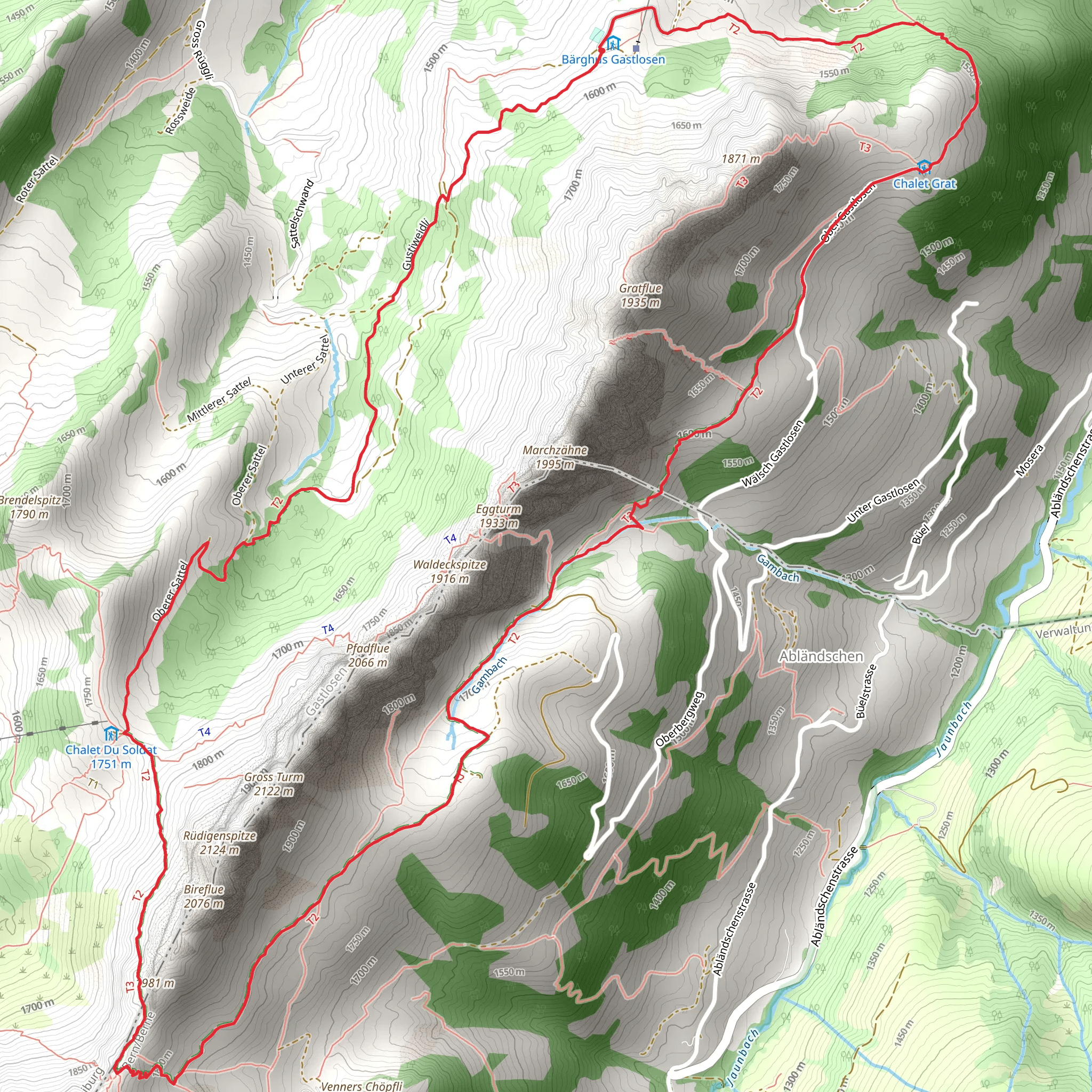 Gastlosen Tour mobile static map
