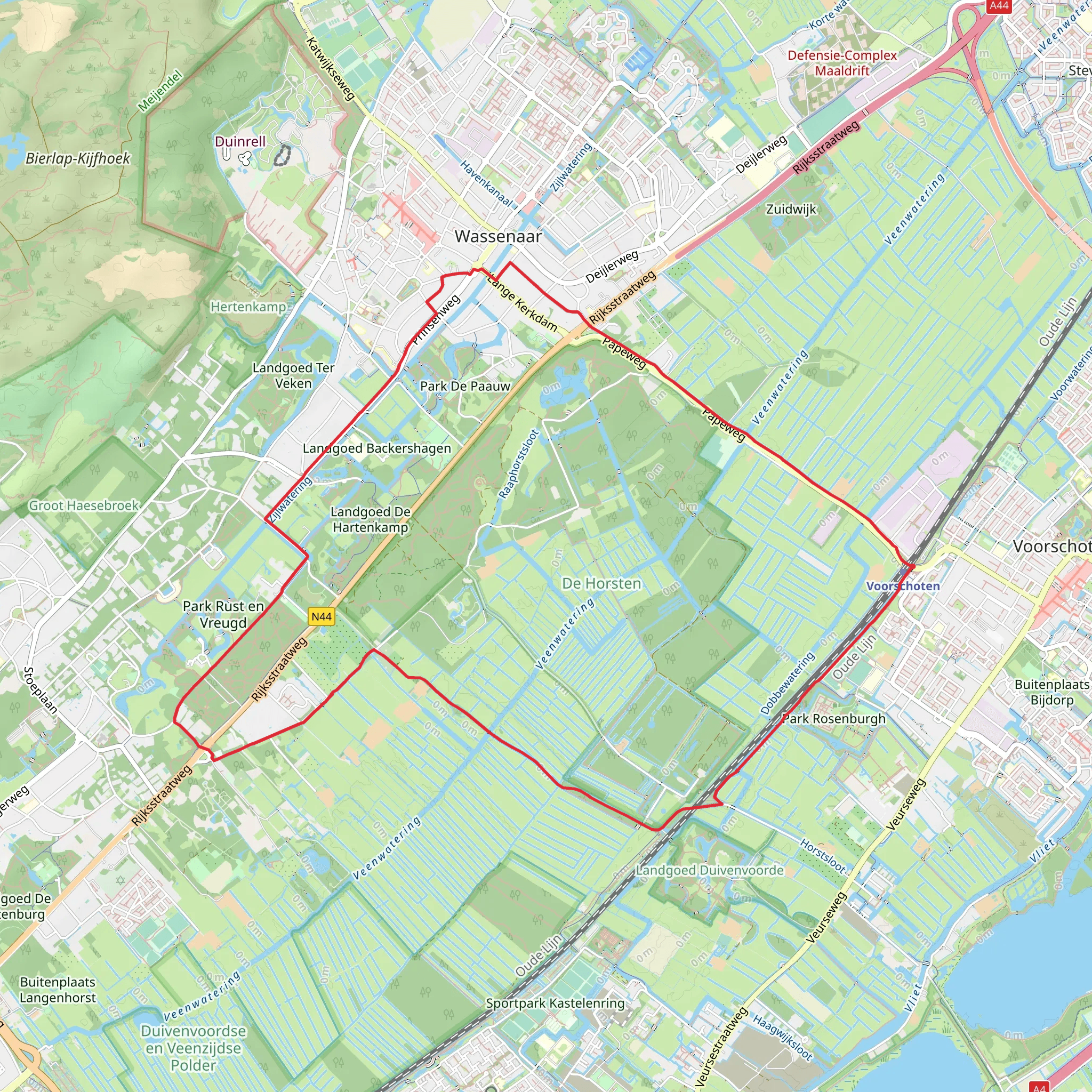 Pape Weg, Horsten Voordetaan and Geestwoningpad Loop mobile static map