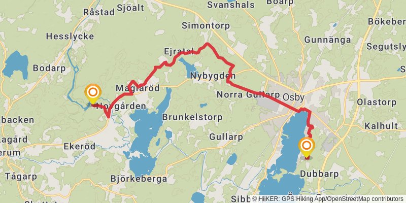 Skåneleden Trail stage 6 Map