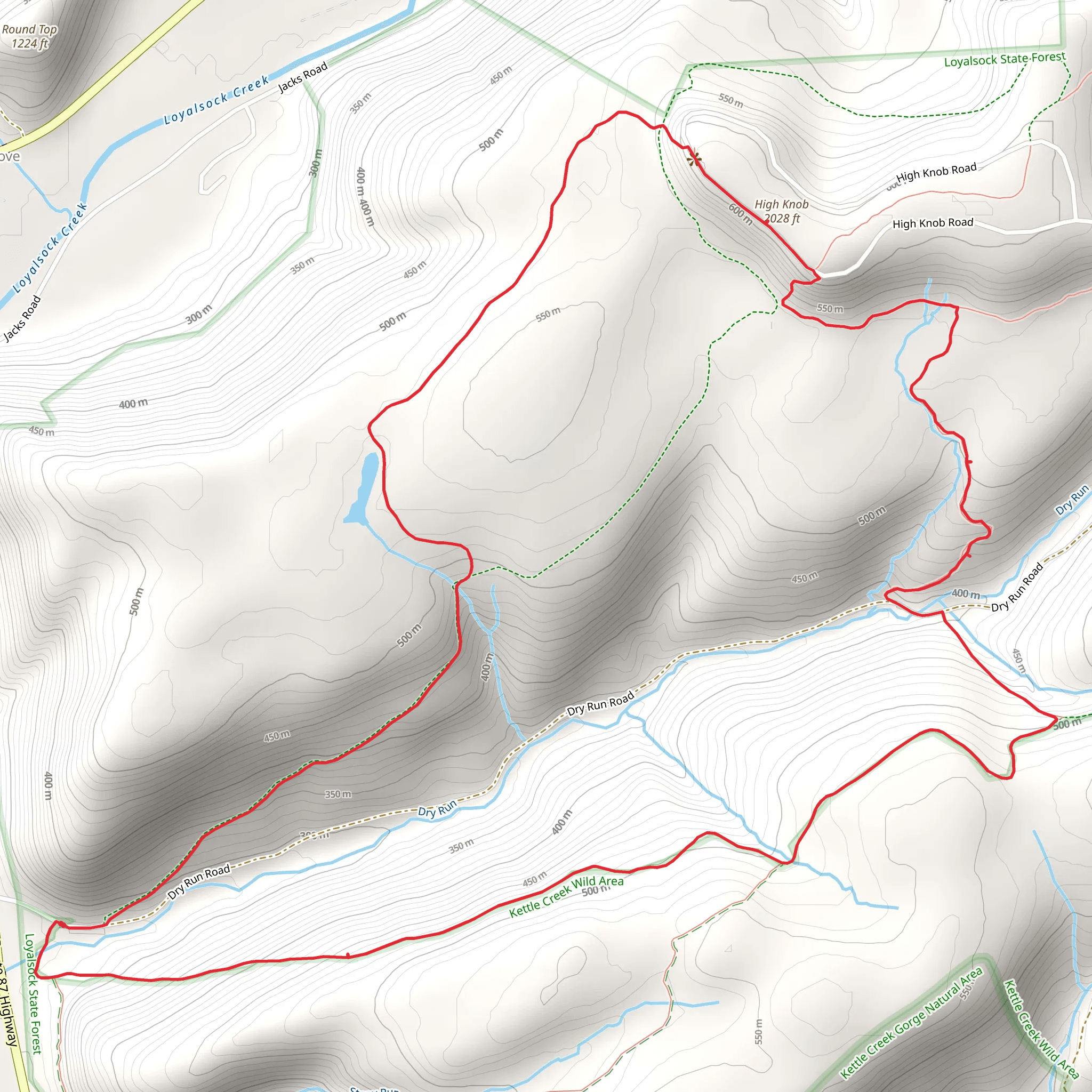 High Knob Loop Trail mobile static map