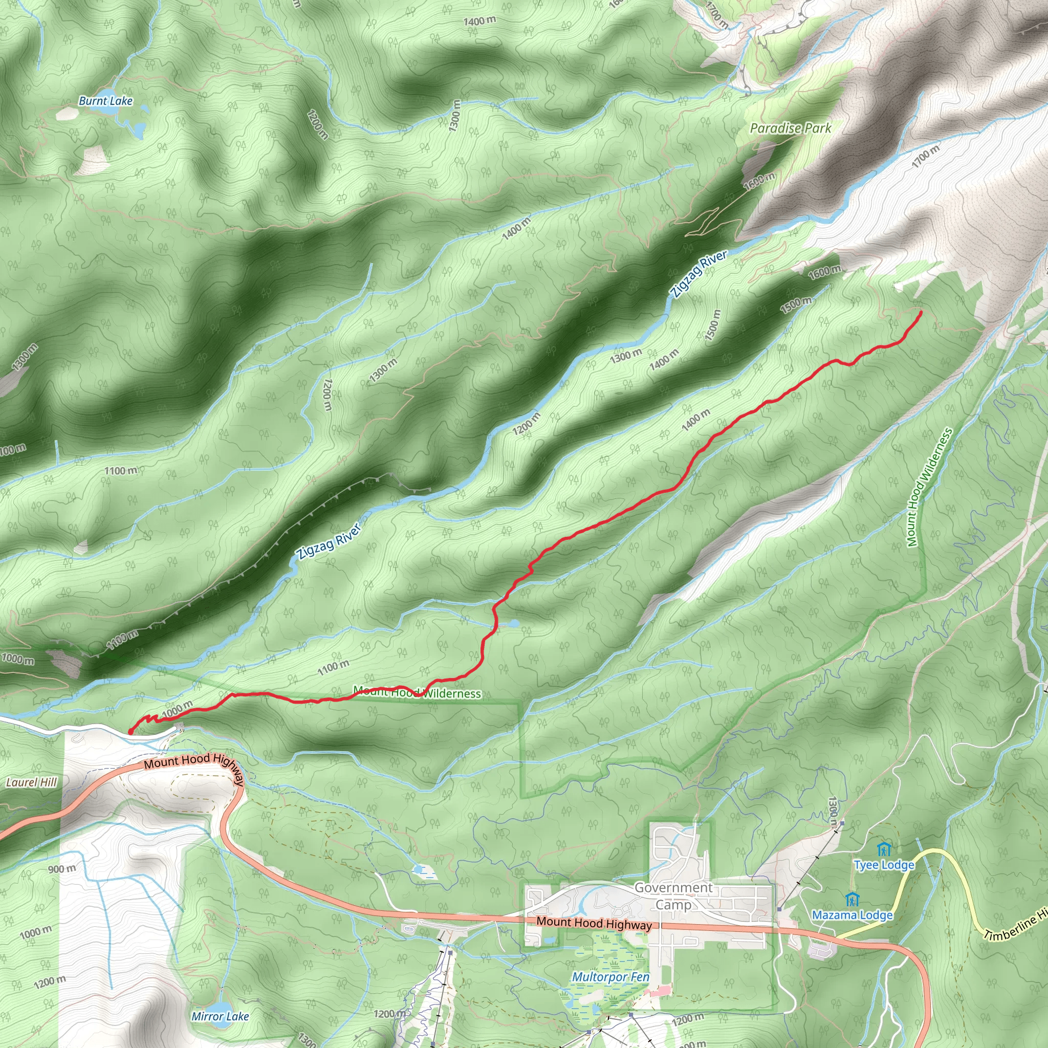 Hidden Lake Trail mobile static map