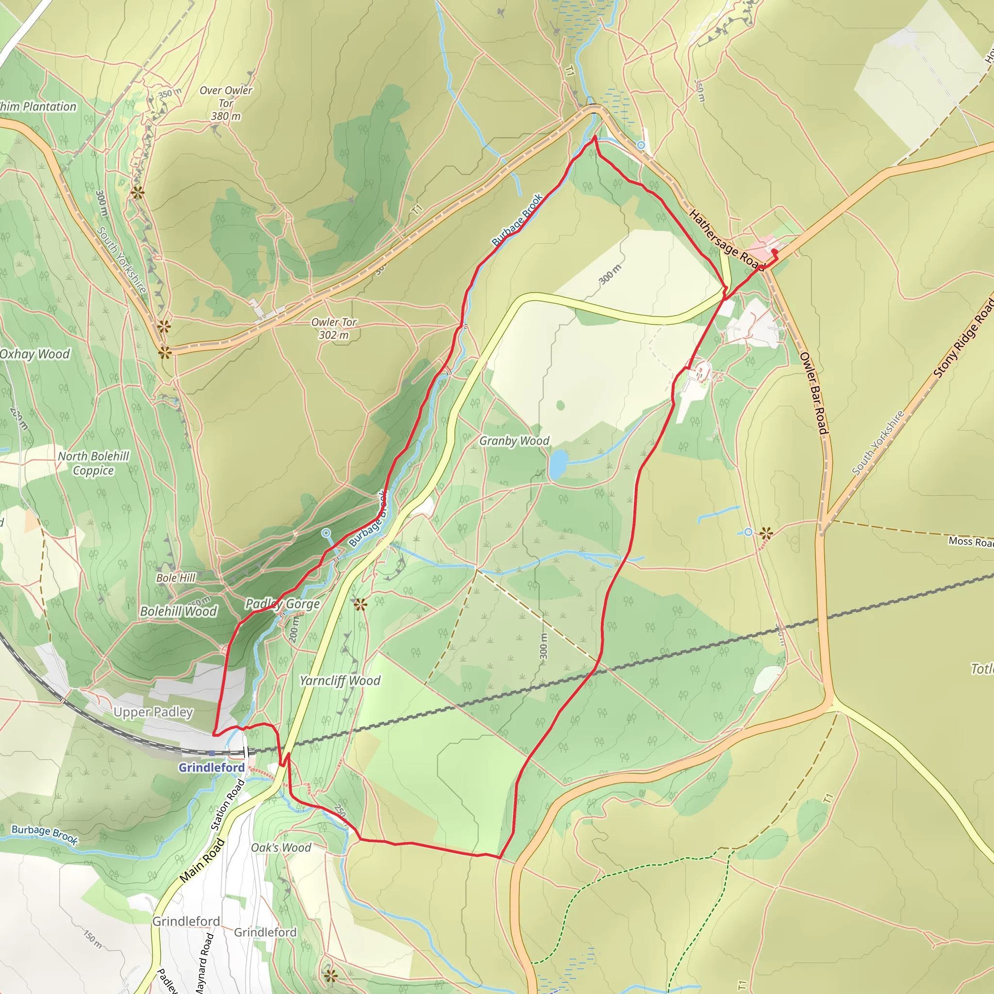 Grindleford Loop mobile static map