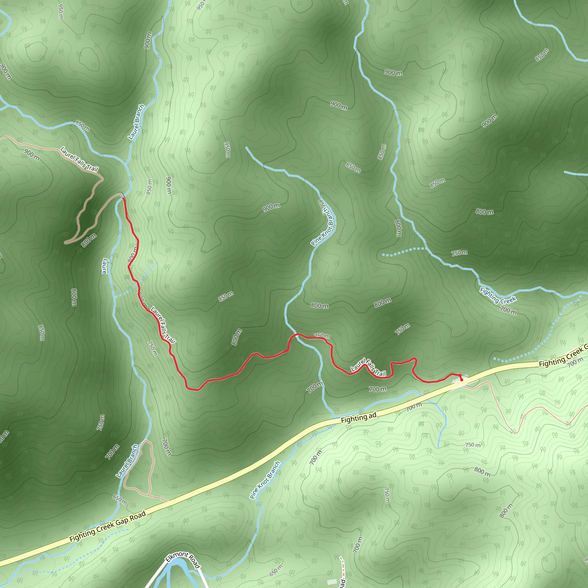 Laurel Falls Trail mobile static map