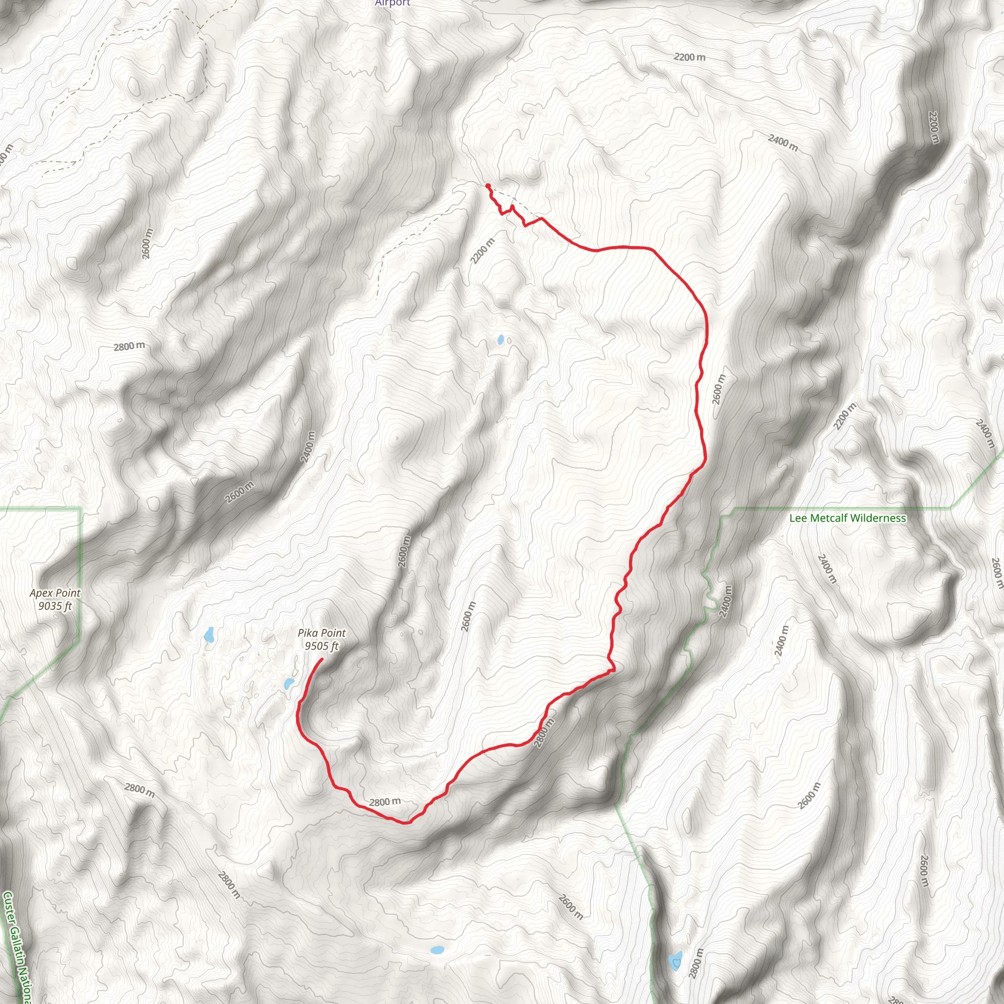 Pika Point Mount via Oil Well Trail mobile static map