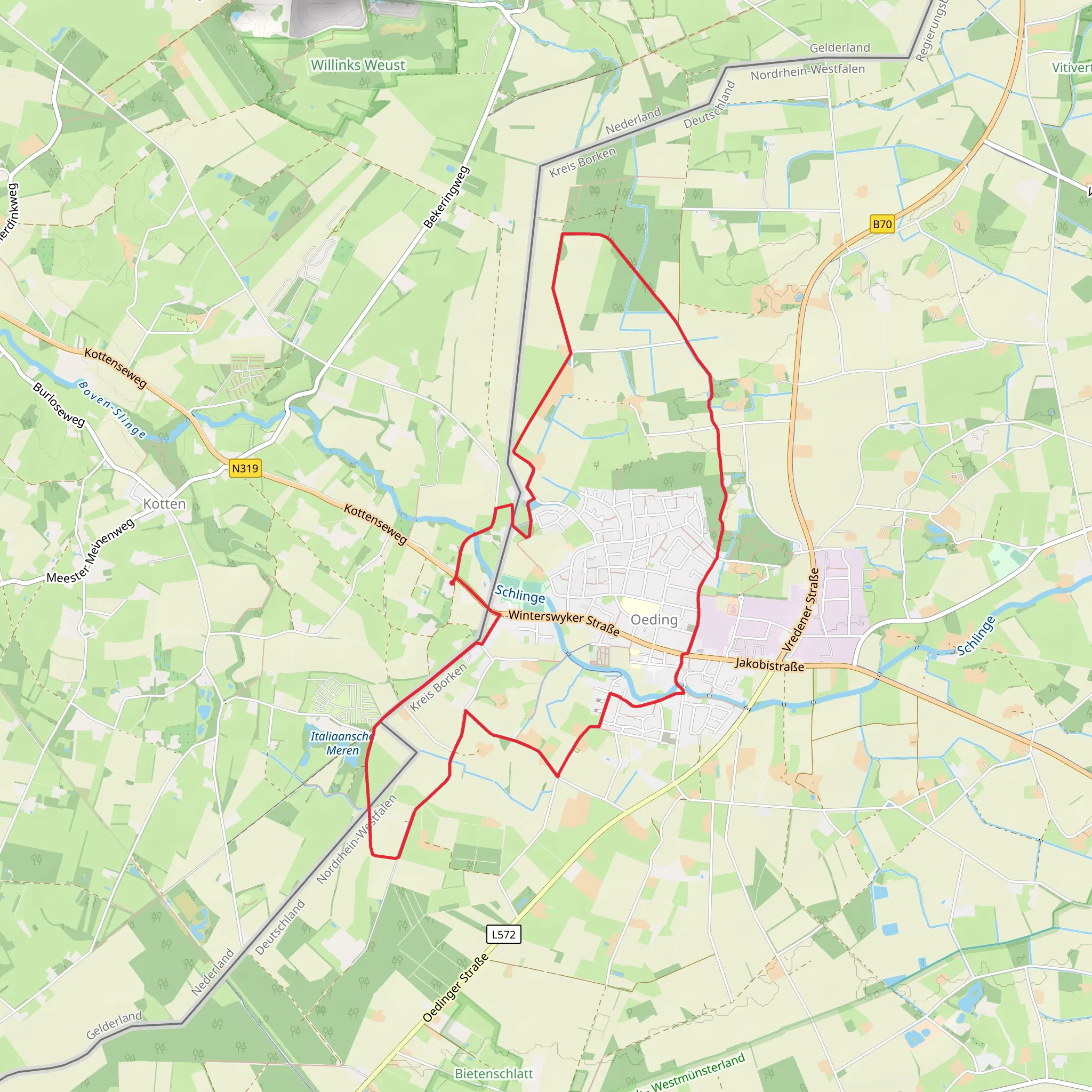 Oeding and Hinterm Loop mobile static map