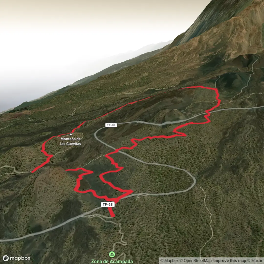 An image depicting the trail Vulkaan route korte versie and its surrounding area.