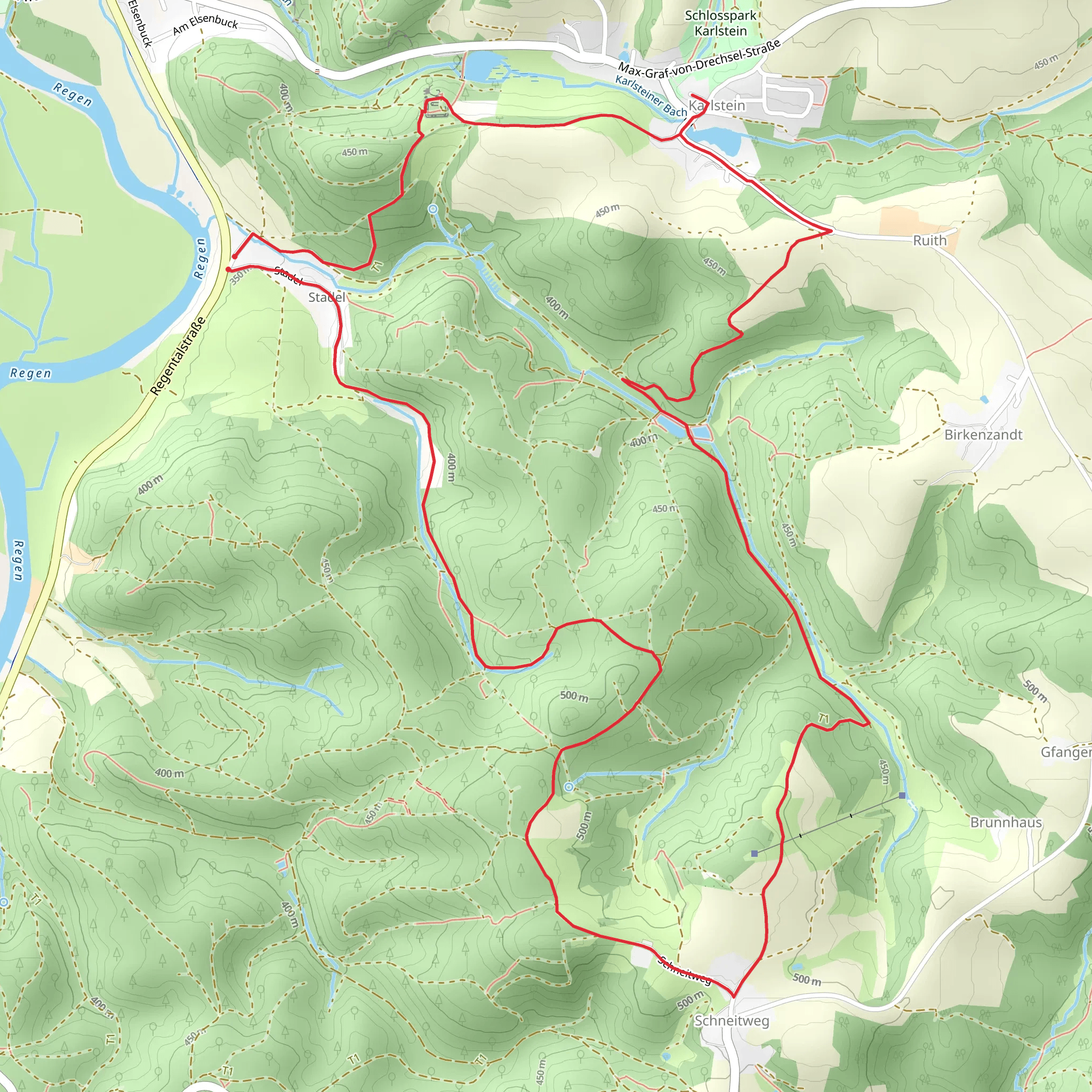 Karlsteiner Bach via Wanderfreunde Regenstauf mobile static map