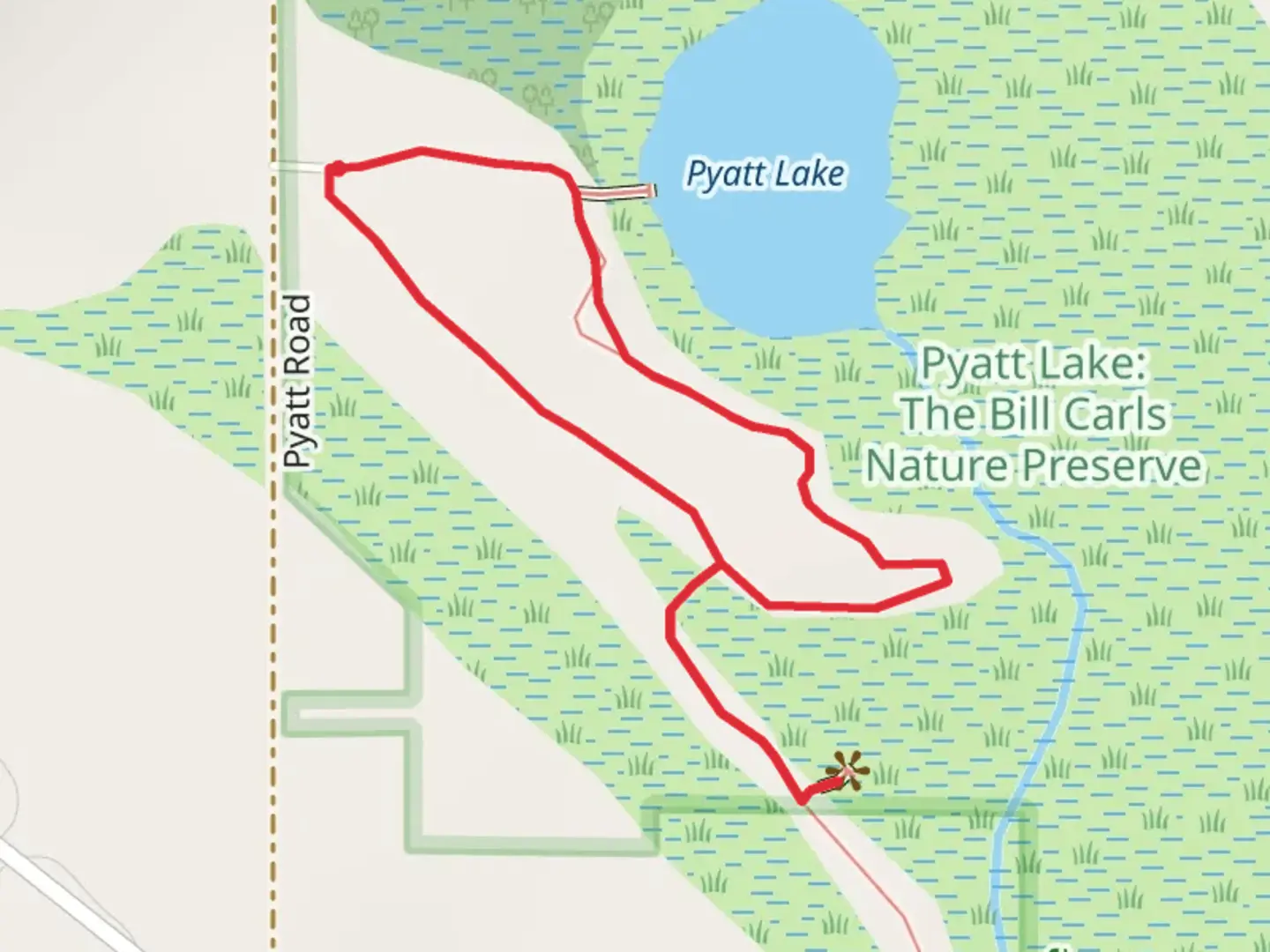 An image depicting the trail Pyatt Road Loop and its surrounding area.