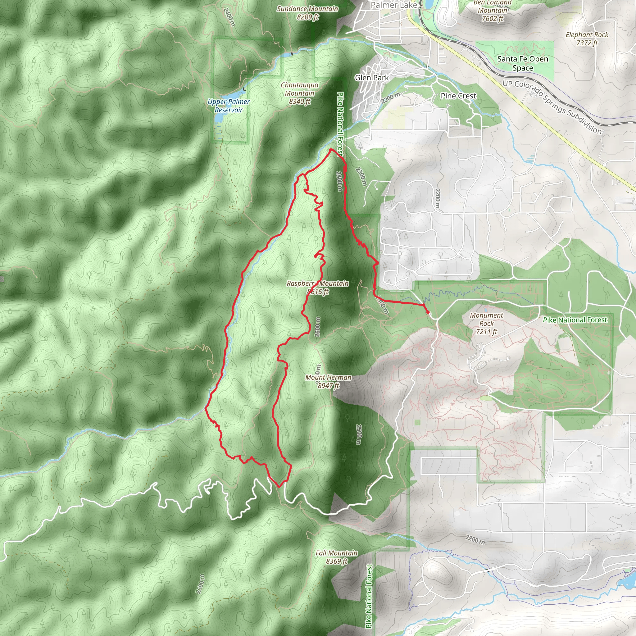 White Ghost, monument Trail and Raspberry Mountain Loop mobile static map