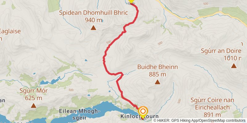 Fort William to Morvich via Cape Wrath Trail stage 6 Map