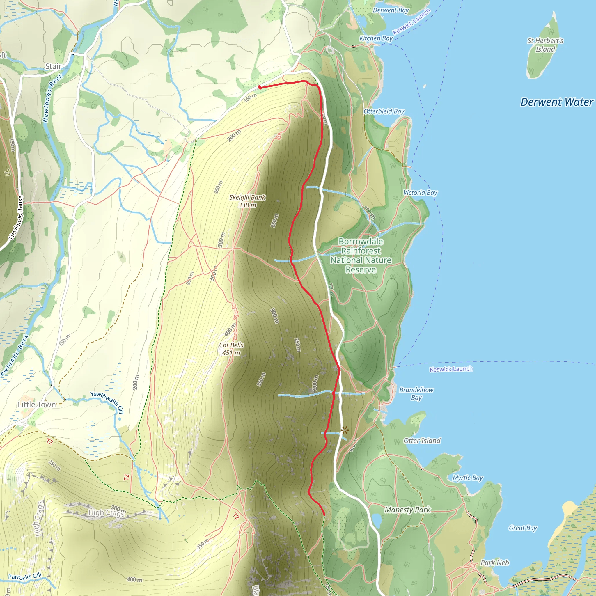 Cat Bells from Brandlehow mobile static map